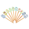 Wooden Long Handle Flower Design Cream Cake Spatula Kitchen Baking Silicone Head Dishwasher Safe Oven Safe Scraper
