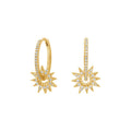 Nagosa Fashion 925 Sterling Silver Pave Cubic Zirconia Sunlit Hoop 18k 14k Gold Vermeil Earrings