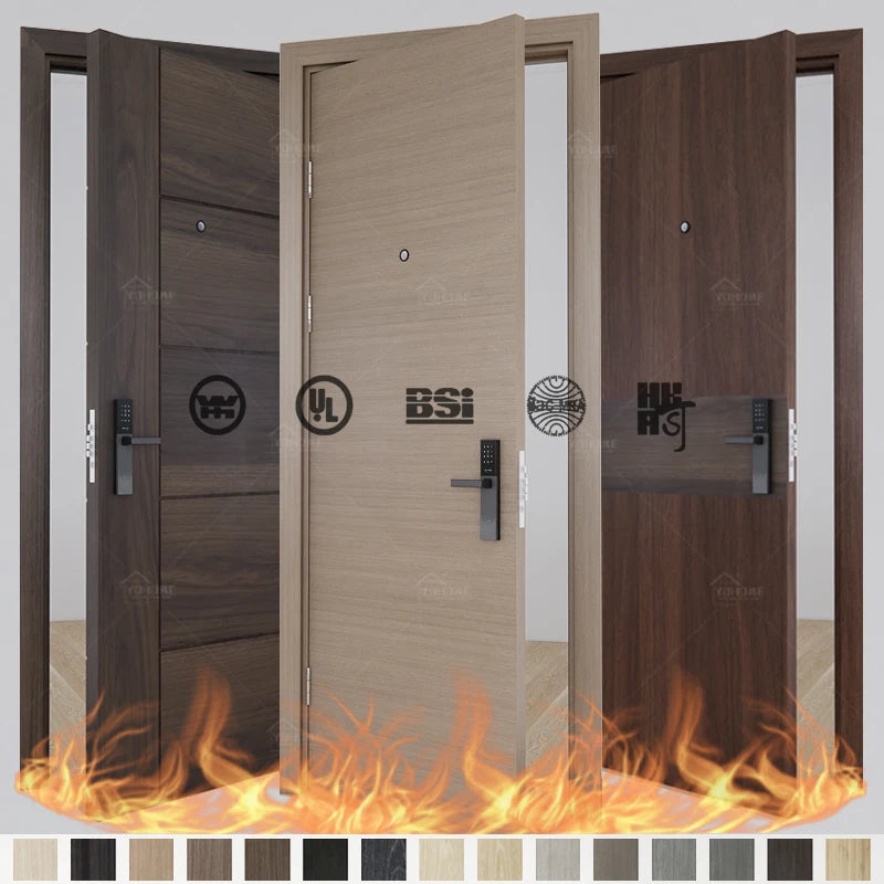 China Top Manufacturer Custom Veneer Interior Doors by Hotel Wood Door Fire Rated Hotel Room Door Luxury Porte Chambre Hotel