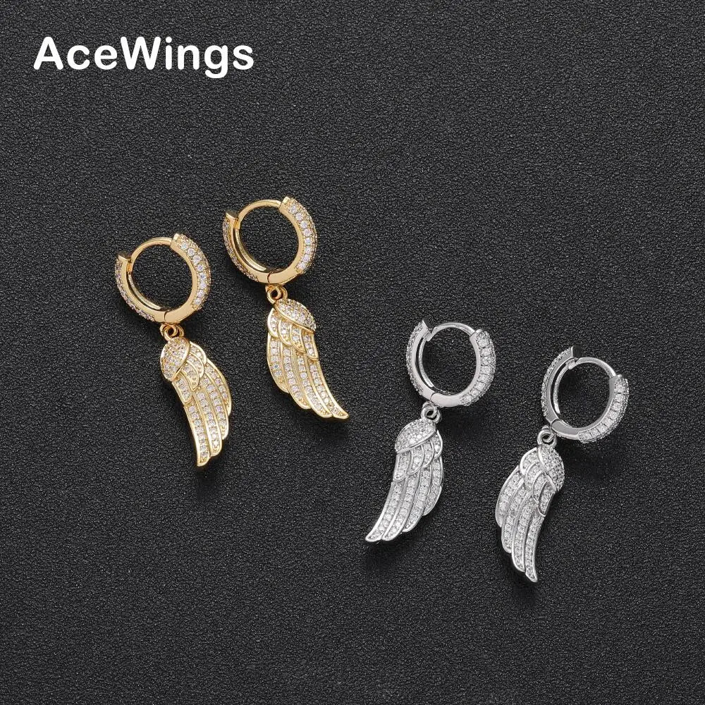 E052    Hip Hop CZ Earrings Brass Setting Zircon Stud Earrings