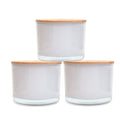 FENGJUN Inside White Glossy Private Label Candle Jar and Box Straight Sided clear Glass Candle Jar with Lid