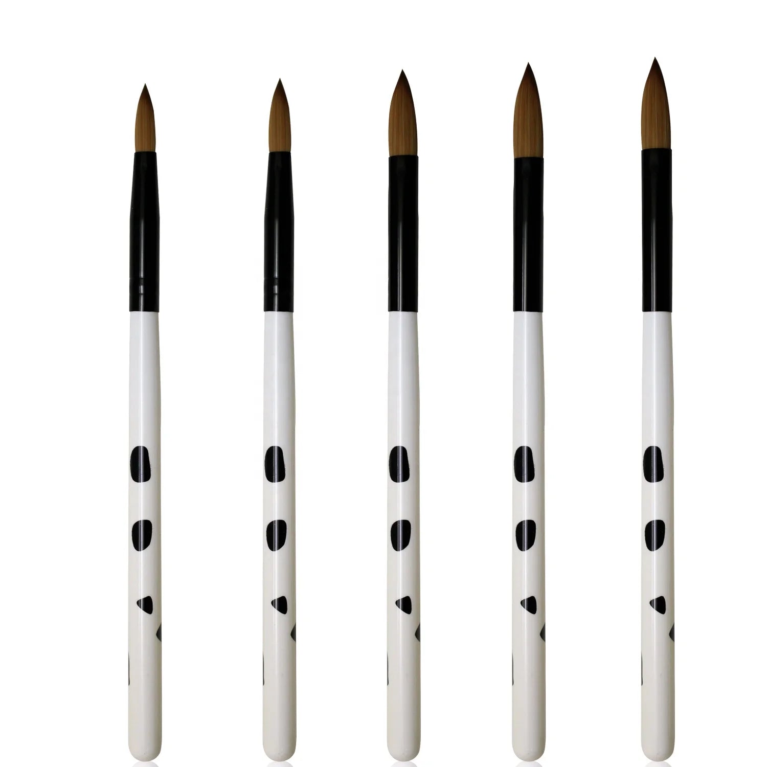 Factory Customized Cow Wood Handle Kolinsky/Nylon Acrylic Nail Application Brush New Design 3D Acrylic Pinceles for Nail Salon