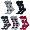 Wholesale Classic Argyle Patterned Business Socks Men Plus Size Luxury Dress Office Socks