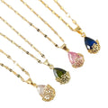 Fashion Jewelry Necklace Stainless Steel Bolo Necklaces With Tips Amethyst Water Drop Jewellery Necklaces