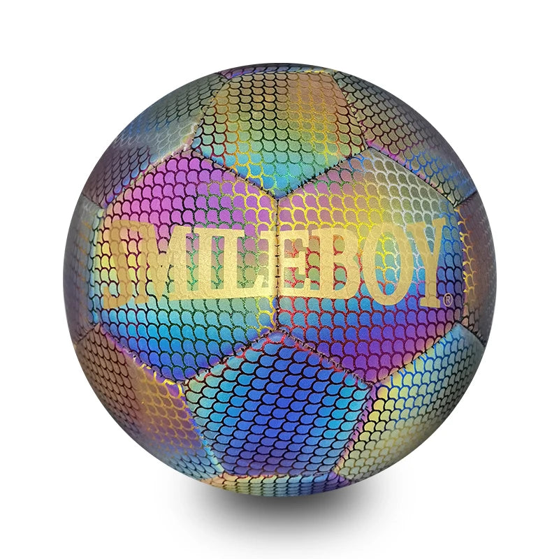 Wholesale Customized Holographic Soccer Ball Football Reflective Custom Color Size Glow with Logo