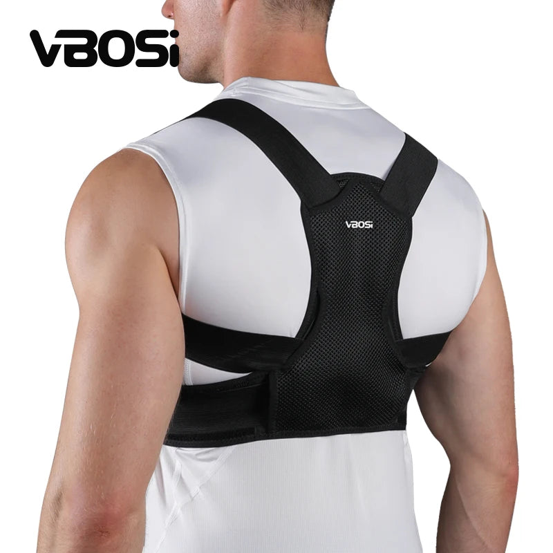 VBOSI 6102 Posture Corrector Soft Comfortable Fabric Adjustable velcro Strips  Sponge Should Strips PP Stabilization bar