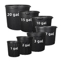 HUAJIN 1 -25 Gallon All Sizes Biodegradable Nursery Pots Blow Injection Molding Black HDPE PP Plastic for Plants
