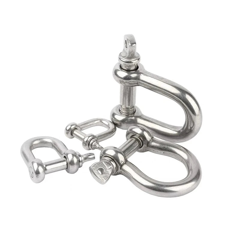 Customized M4-M14 Stainless Steel Bow Shackle Wire Rope Chain Link Marine Horseshoe-shaped D Shackle for Mining US Type