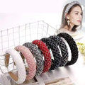 3cm Width Crystal Luxury Girl's Handmade Beaded Hairband Braided Rhinestone Bead Headband