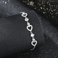 Hot Sale Wholesale Zircon 925 Silver Fashion Ins Style Personality Heart Shaped Bracelet for Women