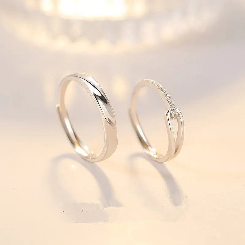 BASQUESUN Factory Wholesale  Rupert's Tears Couple Trendy Valentine's Day Gift Fashionable Small Fresh Water Ripple Open Ring