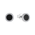High-quality Round Black Onyx Sterling Silver 925 Stud Earrings for Women