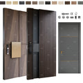 Foshan Yohome European Hotel Villa Black Walnut Solid Wood External Door Main Security Prehung Exterior Doors Front Entry Doors