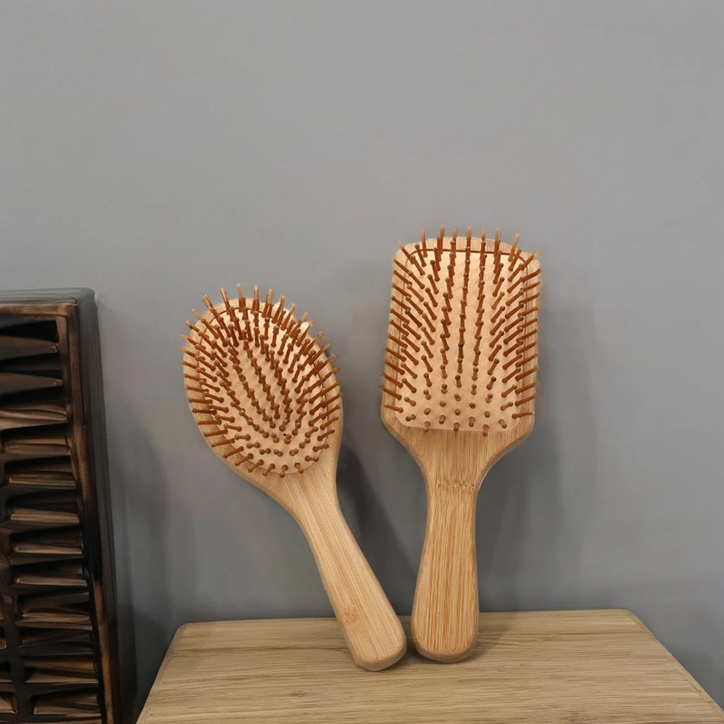 Eco-Friendly Biodegradable Healthcare Hair Brushes Tools Wide Tooth Scalp Products Natural Bamboo Massage Comb Wood Hair Brush