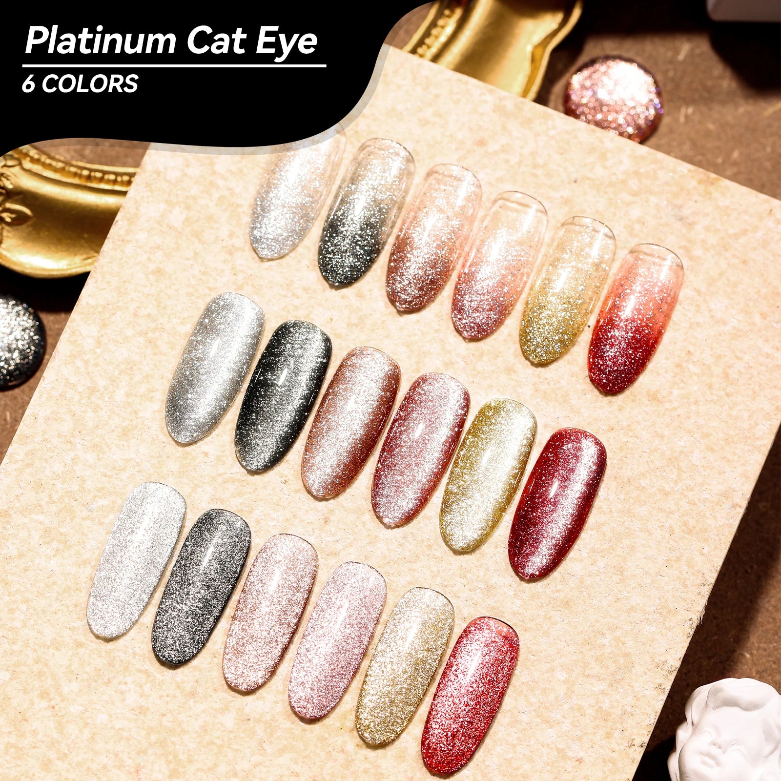 JTING New Trend 6colors Platinum Cat Eye Gel Nail Polish High Pigment Cat Eye Nails Gel Professional ODM Custom Nail Supplier