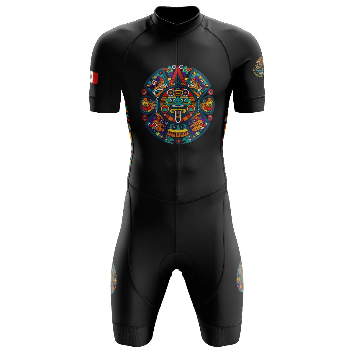 HIRBGOD Men's Quick Dry Breathable Triathlon Goods Elite Aerosuit Mexico Pattern Tri Garment Swim-bike-run Race Set