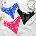 HD218 Hot Sexy Transparent Lace Edge Women's Hollow Out Low Waist Open Crotch Thongs Eco-Friendly Breathable