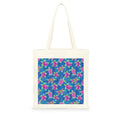 Customized Printed Hawaiian Floral Design Soft Durable Eco-friendly Canvas Handle Tote Bag for Travel Beach Casual Shopping