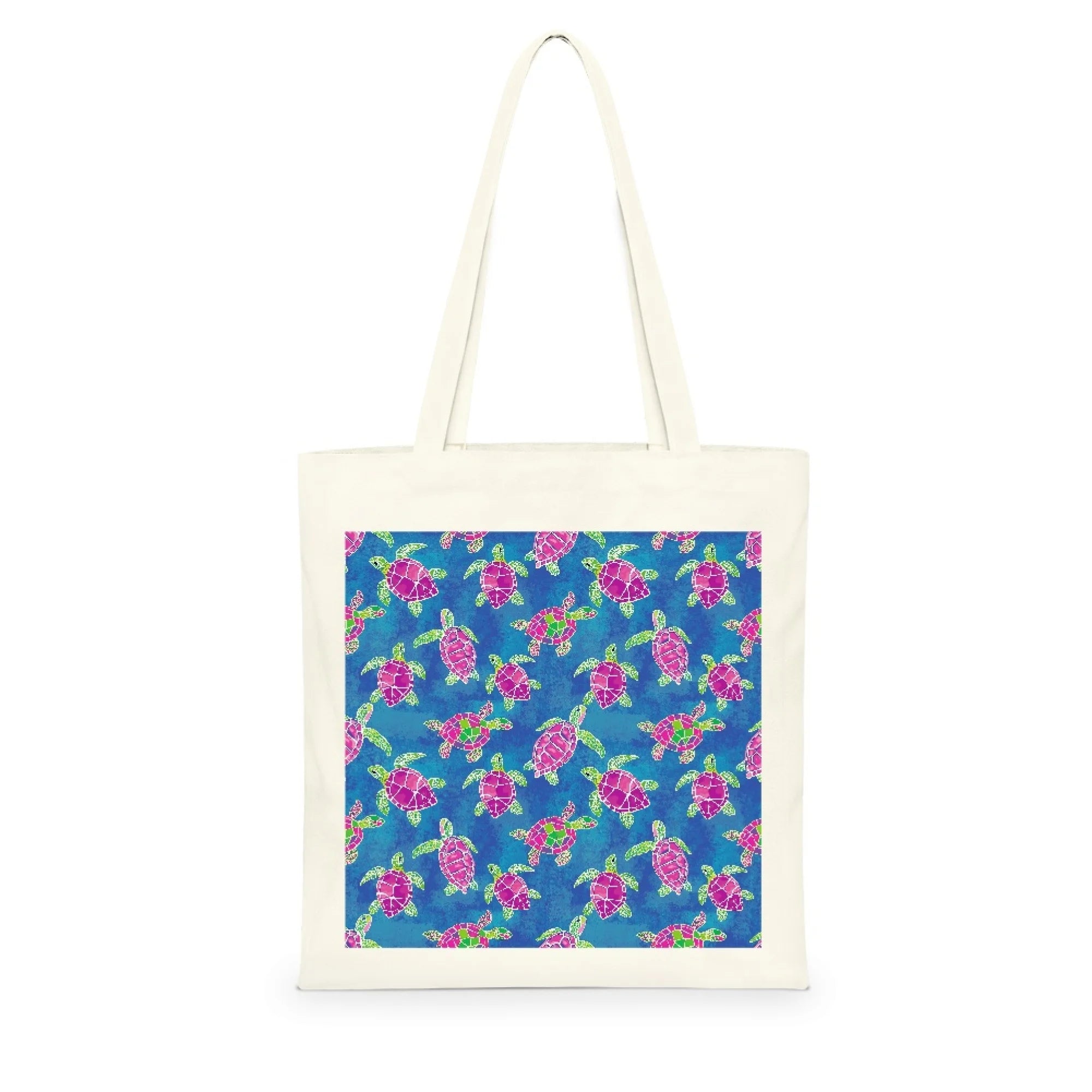 Customized Printed Hawaiian Floral Design Soft Durable Eco-friendly Canvas Handle Tote Bag for Travel Beach Casual Shopping