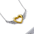 CAOSHI Simple Style Gold Plated Heart Shaped Silver Plated Angel Wings Necklaces for Women Wedding Pendant Necklaces for Jewelry
