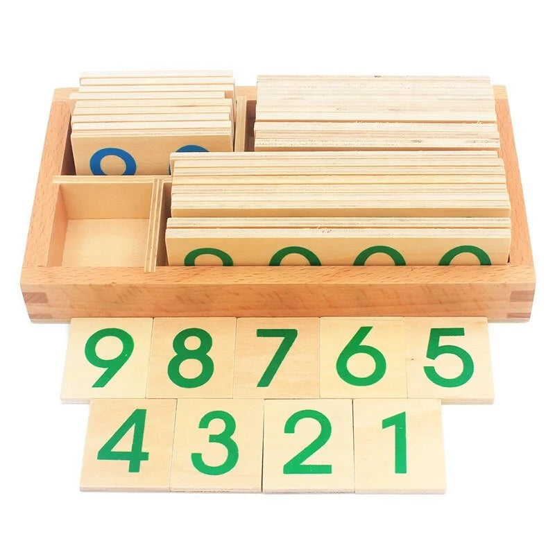 Kids Montessori Toy Math Games Large Wooden Number Cards With Box Wooden Large Number Cards