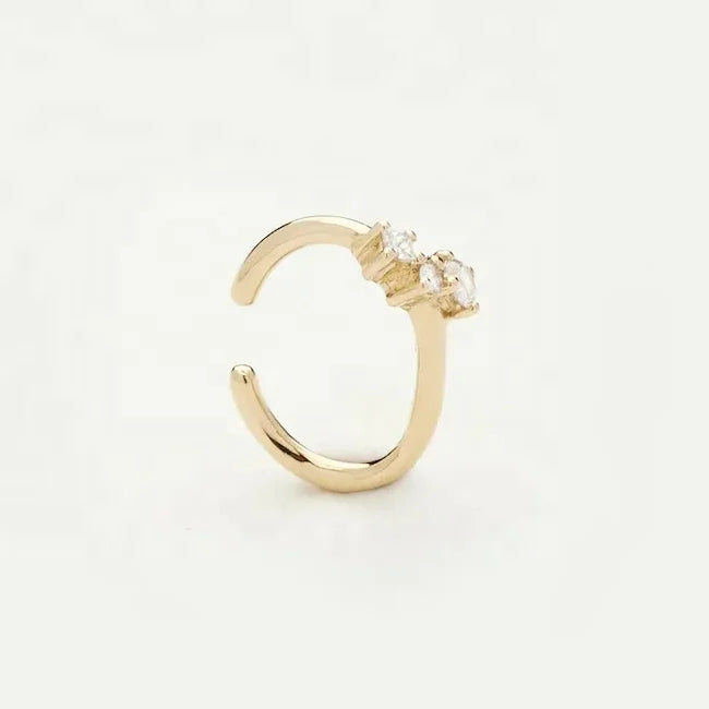 LOZRUNVE 925 Sterling Silver Dainty Minimalist Diamond Ear Cuff Earring No Piercing Earring