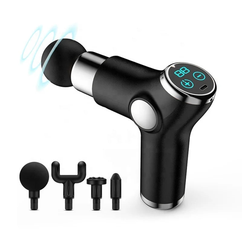Mini High-Intensity Smart Massage Gun with LCD Screen Deep Tissue Body Massager Dropshipping Model