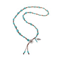 Antique Silver Vintage Fashion Beaded Necklace Women Turquoise Stones Diamond Accents Copper Material Religious Weddings Gifts