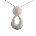 Trendy Fashion Brush Finish  Geometric Round Alloy Charm Water Drop Pendant Necklace  Metal Hollow Drop Necklace Women