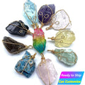 High Quality Natural Healing Stone Gemstone Jewelry Accessories Amethyst Ladies Handmade Charm Real Crystal Necklace Pendant