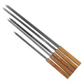 23 X 5/8 Inch Long Wide Heavy Duty Flat Stainless Steel Barbecue BBQ Shish Kabob Skewers with Wood Handle for Outdoor Grill