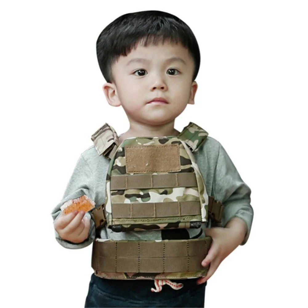 Kids Camouflage Tactical Vests Uniforms Combat Equipment Teen Cosplay Costumes