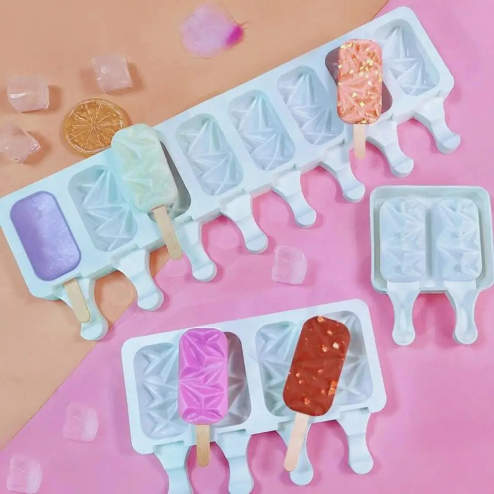 Diamond Ice Cream Popsicle Jelly Chocolate Resin Decorated Silicone Mold Baking Fondant Dessert Cake 3D Mold