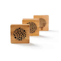 Laser Cutout Bamboo Incense Holder Small Round Wooden Jewelry Box Multifunctional for License and Jewelry Storage