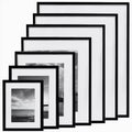 Modern Luxury A4 Black Wood Photo Frame 12x16 UV Freestanding Wall Mountable for Home Use Picture Certificates Wall Hanging Art
