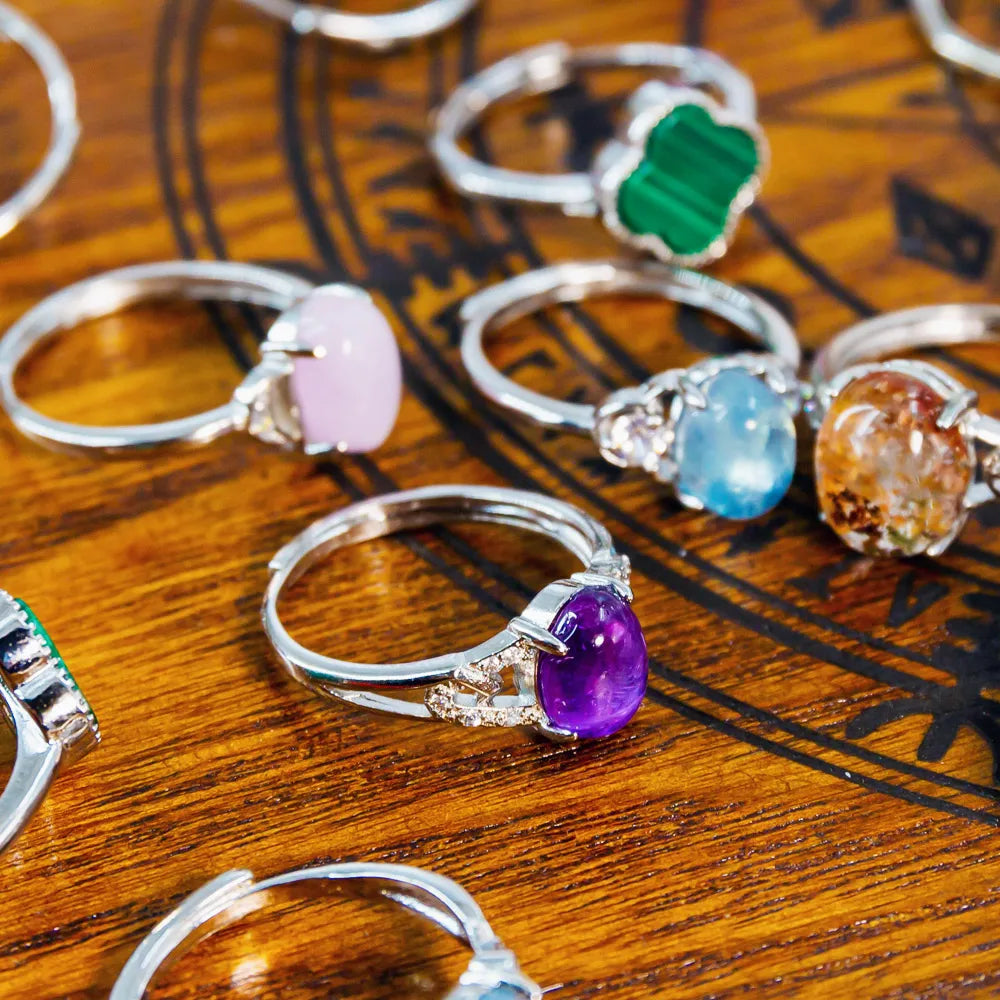 Wholesale Religious Carved Engraved Crystal Healing Stones Gemstone Rings Art & Collectible Jewelry