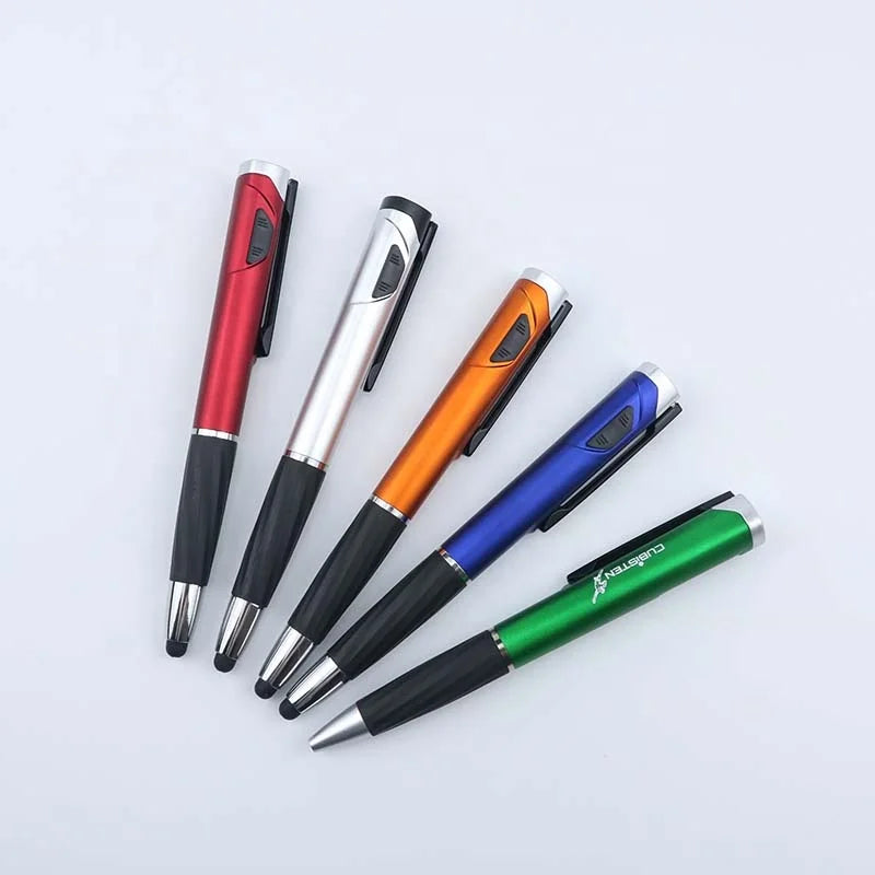 Hot Sale Plastic LED Flash Light Stylus Light Pen with Custom logo