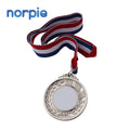 Sublimation Printing Zinc Alloy Custom Blank Double-sided  Award Medal Sublimation with Ribbon Lanyard
