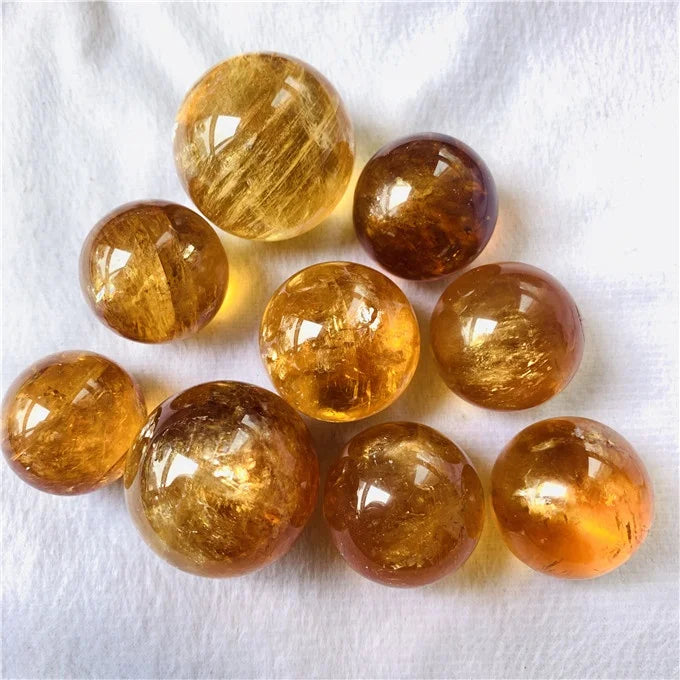 Wholesale Natural Orange Calcite Spheres Iceland Spar Quartz Stone Crystal Balls for Healing Decoration