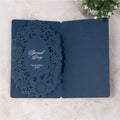 European Style Laser Cut Hollow Business Invitation Card Holder Royal Blue for Quinceanera Cadeau Inviter Mariage Wedding