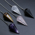 Hongzhuo Wholesale Colorful Different Materials Filling Crystal Stones Resinous Pointed Tower Pendulum Pendant for Sale