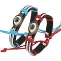 Cheap Price Vintage Alloy Couple Adjustable Demon Eye Leather Bracelet