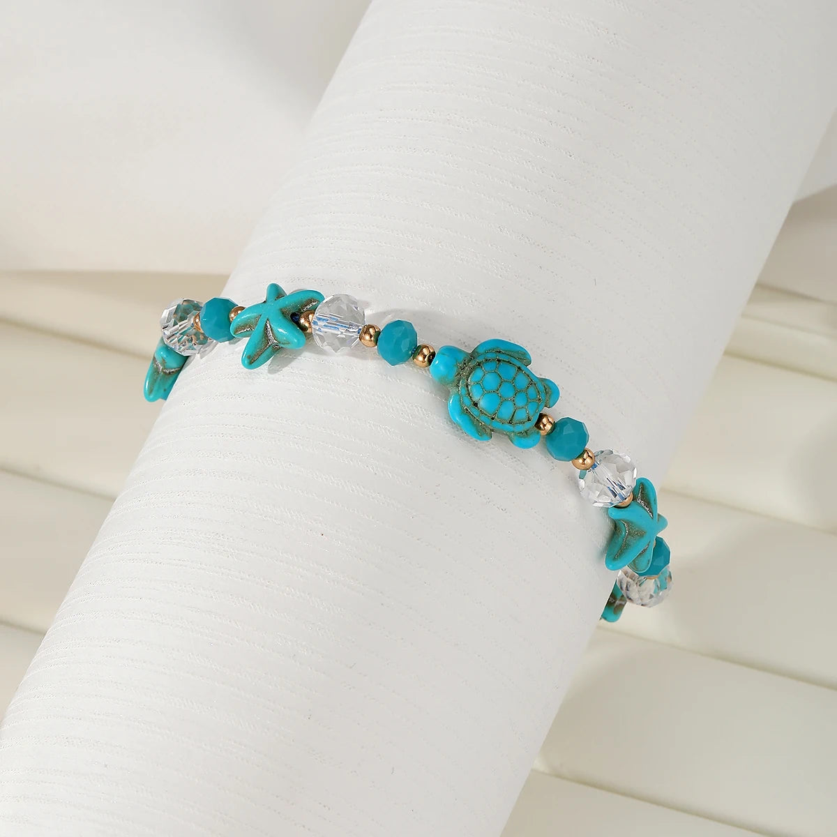 NEW Ocean Series Bangle Turtle Starfish Bead Small Fresh Woven Adjustable Bracelet for Women Fashion Jewelry