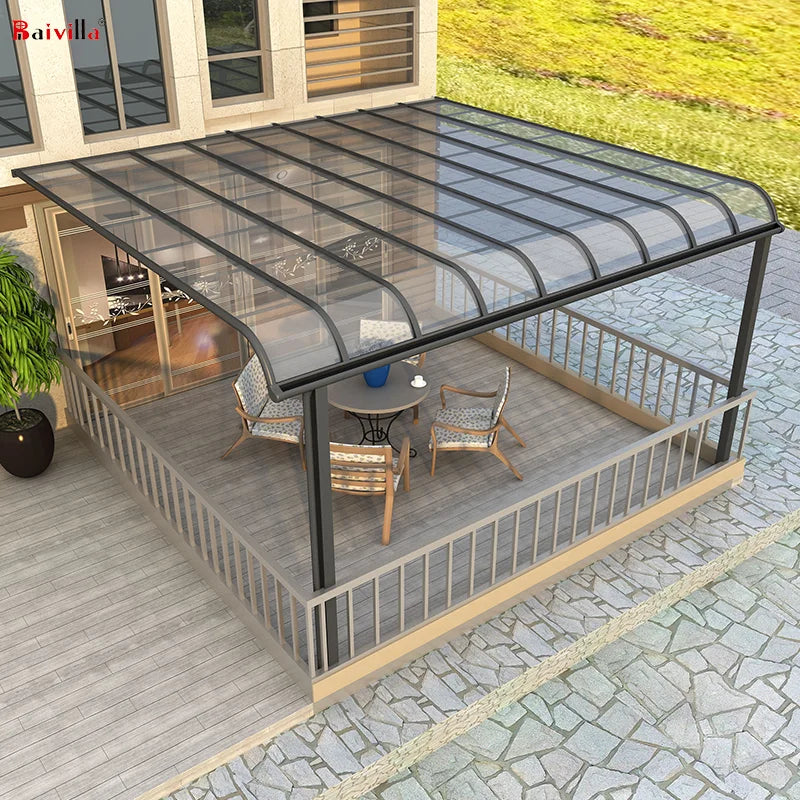 Foshan Supplier Offers White Aluminum Structure Polycarbonate Roofing Sunshade Awning Canopy for Car Parking Application