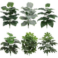 18 Heads Simulation Leaf Artificial Greenery Turtleback Leaf Home Decoration Simulation Plant Banyan Leaf
