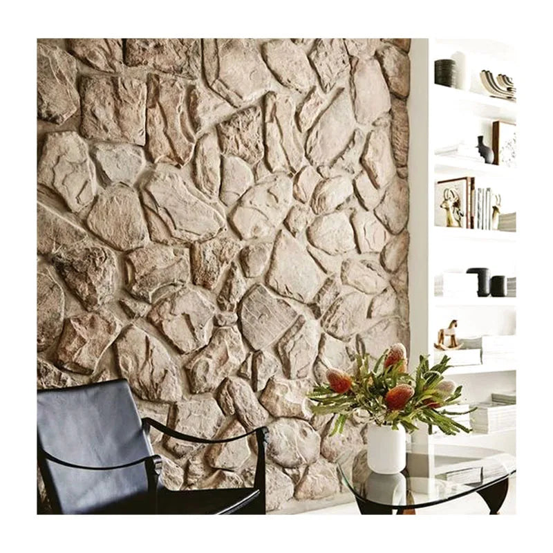 Waterproof 3D Bump Cultural Exterior Wall Tiles Disorderly Shaped Lightweight Ceramic Tiles for Hotel Decor Made of PU Material