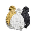 Yali Custom logo Loose Pocket Cotton Hooded Mens Anorak Jacket Coats for Men Spring