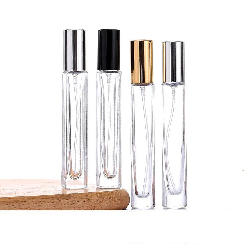 Food Grade Certified Cosmetic Travel Use 10ml Square Fine Mist Spray Bottle Leak Proof Refillable Perfume Atomizer