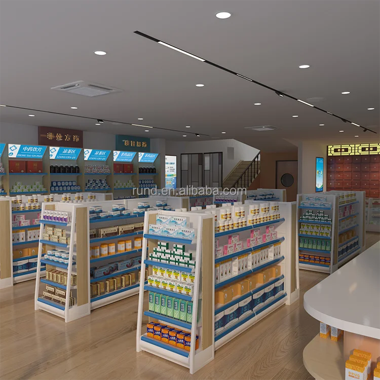 Pharmacy Shelves Display with Drawers Estanterias Supermercados Farmacias Supermarket Shelves