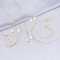RINNTIN GP-2106 925 Silver Genuine Pearl Jewelry Set Designer Pearl Ring Bracelet Necklace Earring Wholesale Finding Jewelry